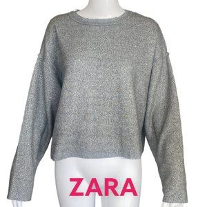 ZARA SUPER SOFT AND COZY OVERSIZED CROPPED SWEATSHIRT (SZ MED) (EUC)